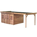 Habrita Abris de jardin en bois Marron Bois massif 21.5m²