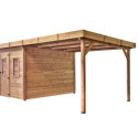 Habrita Abris de jardin en bois Marron Bois massif 21.5m²