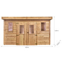 Habrita Abris de jardin en bois Marron Bois massif 14.44m²