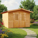 Habrita Abris de jardin en bois Marron Bois massif 7.8m²