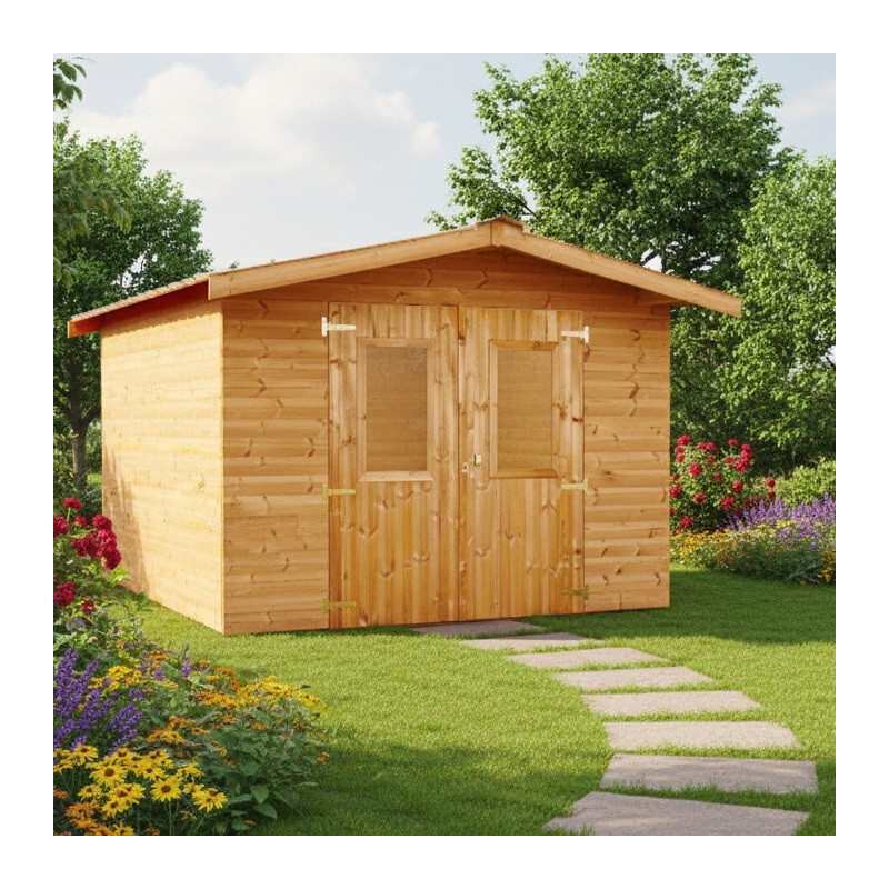 Habrita Abris de jardin en bois Marron Bois massif 7.8m²