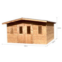 Habrita Abris de jardin en bois Marron Bois massif 10.64m²