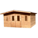 Habrita Abris de jardin en bois Marron Bois massif 10.64m²