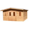 Habrita Abris de jardin en bois Marron Bois massif 14.44m²