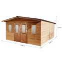 Habrita Abris de jardin en bois Marron Bois massif 18.24m²