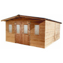 Habrita Abris de jardin en bois Marron Bois massif 18.24m²