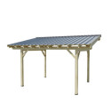 Habrita Carport Marron Bois massif 10.9m²