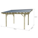 Habrita Carport Marron Bois massif 10.9m²