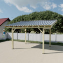 Habrita Carport Marron Bois massif 10.9m²