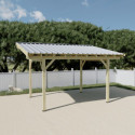 Habrita Carport Marron Bois massif 10.9m²