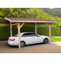Habrita Carport Marron Bois massif 10.9m²