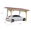 Habrita Carport Marron Bois massif 10.9m²