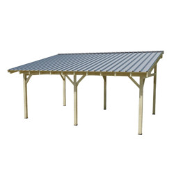 Habrita Carport Marron Bois massif 22.8m²
