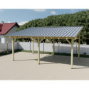 Habrita Carport Marron Bois massif 22.8m²