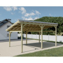Habrita Carport Marron Bois massif 22.8m²
