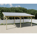 Habrita Carport Marron Bois massif 22.8m²