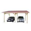 Habrita Carport Marron Bois massif 22.8m²