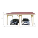Habrita Carport Marron Bois massif 22.8m²