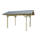 Habrita Carport Marron Bois massif 10.9m²
