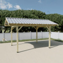 Habrita Carport Marron Bois massif 10.9m²