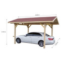 Habrita Carport Marron Bois massif 10.9m²