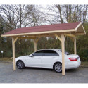 Habrita Carport Marron Bois massif 10.9m²