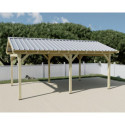 Habrita Carport Marron Bois massif 23.2m²