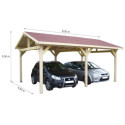 Habrita Carport Marron Bois massif 23.2m²