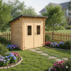 Habrita Abris de jardin en bois Marron Bois massif 3.6m²