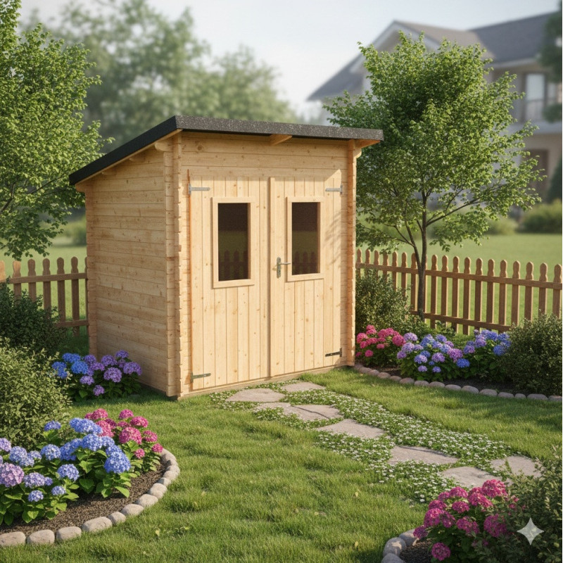 Habrita Abris de jardin en bois Marron Bois massif 3.6m²