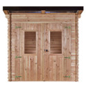 Habrita Abris de jardin en bois Marron Bois massif 3.6m²