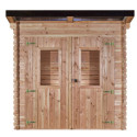 Habrita Abris de jardin en bois Marron Bois massif 3.6m²