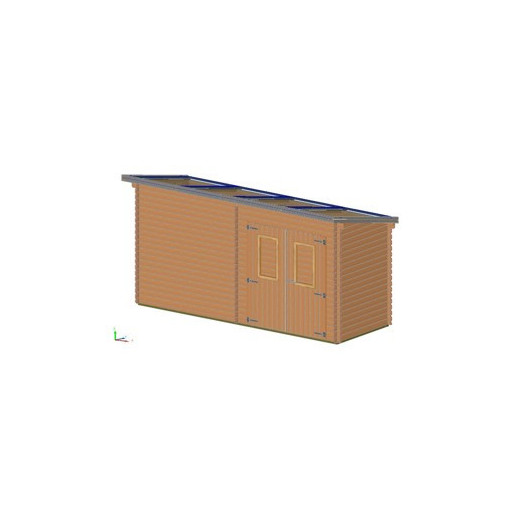 Habrita Abris de jardin en bois Marron Bois massif 7.4m²