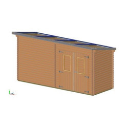 Habrita Abris de jardin en bois Marron Bois massif 7.4m²