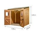 Habrita Abris de jardin en bois Marron Bois massif 4.32m²