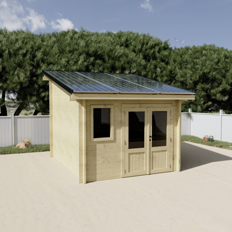 Habrita Abris de jardin en bois Marron Bois massif 9.8m²