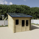Habrita Abris de jardin en bois Marron Bois massif 9.8m²