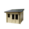 Habrita Abris de jardin en bois Marron Bois massif 9.8m²