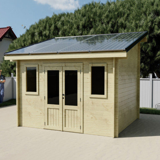 Habrita Abris de jardin en bois Marron Bois massif 13.2m²