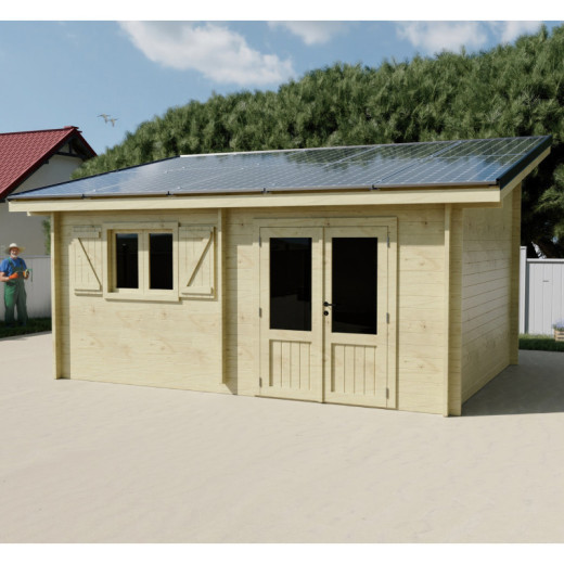 Habrita Abris de jardin en bois Marron Bois massif 16.70m²