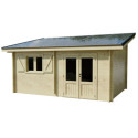 Habrita Abris de jardin en bois Marron Bois massif 16.70m²