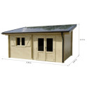 Habrita Abris de jardin en bois Marron Bois massif 16.70m²