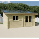 Habrita Abris de jardin en bois Marron Bois massif 16.70m²