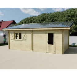 Habrita Abris de jardin en bois Marron Bois massif 19.8m²