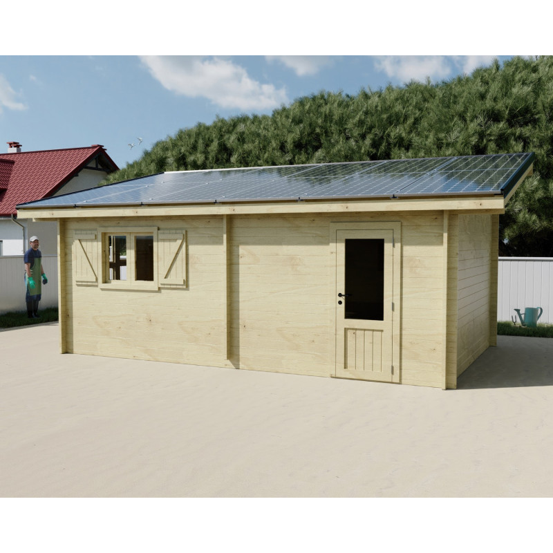 Habrita Abris de jardin en bois Marron Bois massif 19.8m²