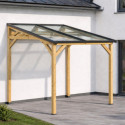 Habrita Carport Marron Bois massif 4.2m²