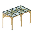 Habrita Carport Marron Bois massif 8.45m²