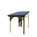 Habrita Carport Marron Bois massif 7.4m²
