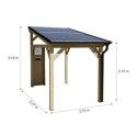 Habrita Carport Marron Bois massif 7.4m²