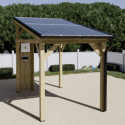 Habrita Carport Marron Bois massif 7.4m²